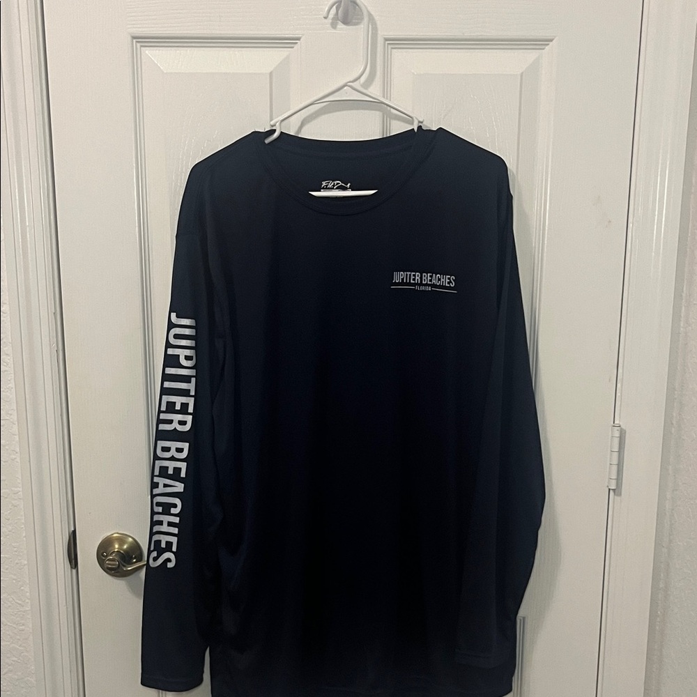 Navy Long Sleeve Jupiter Beach Fishing Shirt